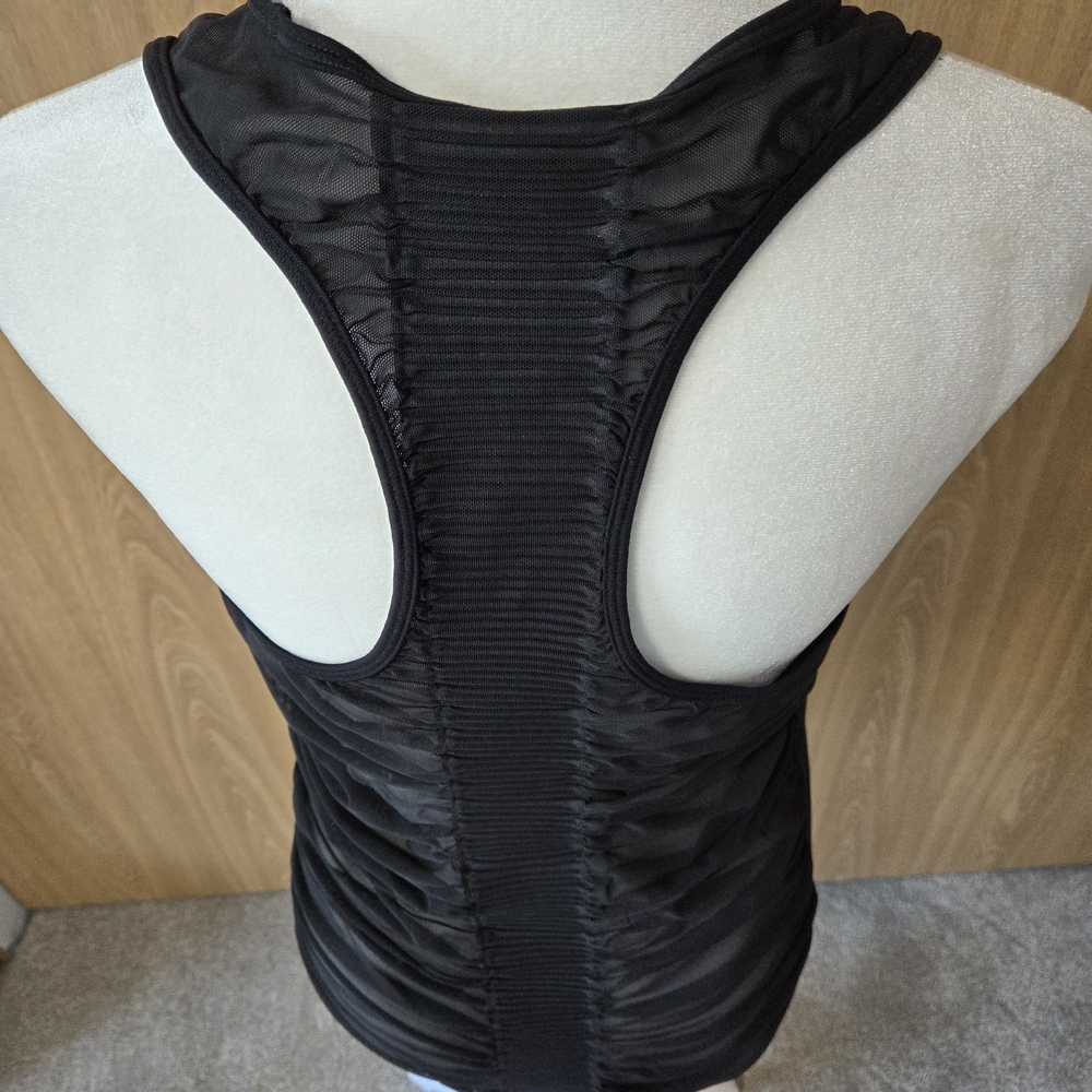 Athleta Black Mesh Rouched Back Tank - Picture 4 of 12